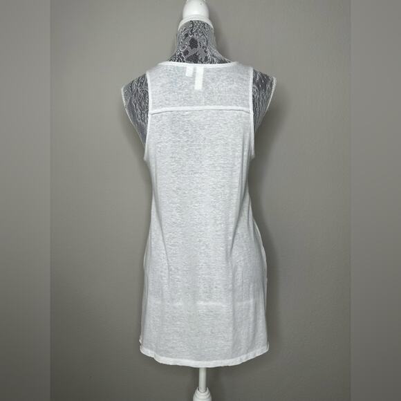 BP BRASS PLUM Womens Henley Button Down V-Neck Tank Top Tunic White Size XS - Picture 2 of 6